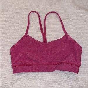 pink lulu sports bra